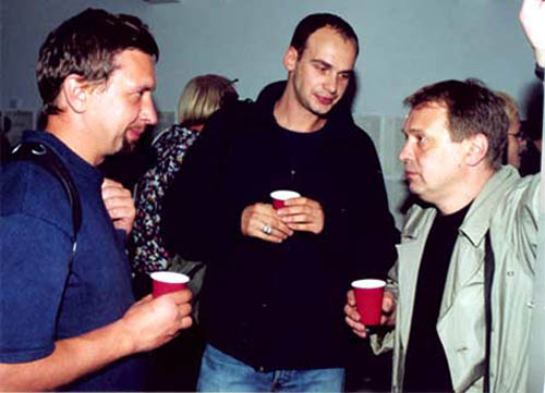 Карл Хламкин, Сергей Тимофеев, Андрей Левкин на презентации журнала Аванпорт
